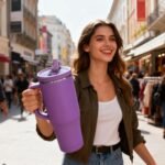 40 oz Water Bottle with Handle Purple Sixth Generation,Cup Holder Compatible for Travel,Leak Resistant Tumbler-Reusable Insulated Stainless Steel & Rubber Base,BPA-Free - Image 3