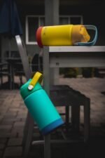 12oz Kids Water Bottle with Straw Lid | 100% Leak Proof | Insulated Stainless Steel Double Walled Thermos | BPA and Sweat free | Hot & Cold (Blue) - Image 5