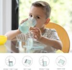 Olababy Clear View Silicone Training Cup with Straw Lid | Toddler Sippy Trainer 12mo+ | Unbreakable Water Drinking Cups for Kids 2yr+ | Baby Led Weaning & Feeding Supplies (Coral, 9 oz) - Image 5