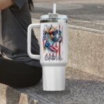 4th of July Boxer Dog Dad US Flag Insulated Tumbler Patriotic Gift for Men Customized Name Tumbler Personalized With Lid Engraved 40oz with Lid - Image 5