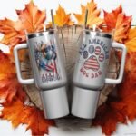 4th of July Boxer Dog Dad US Flag Insulated Tumbler Patriotic Gift for Men Customized Name Tumbler Personalized With Lid Engraved 40oz with Lid - Image 6