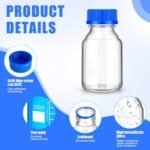 Irenare Media Storage Bottles Borosilicate Storage Glass Scientific Round Graduated Media Bottle with Blue Gl45 Screw Cap for Lab Water Reagent Liquids(250 ml,12 Pcs) - Image 4