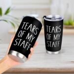 Shqiueos Funny Boss Gifts - Tears of My Staff 20oz Tumbler Cup, Birthday Gifts for Boss Lady, Employer, Leader, Principal, Boss's Day Christmas Gifts for Office Men Women Water Bottle - Image 3