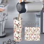 Cute Hummingbird Butterfly Stainless Steel Insulated Tumbler with Lid - 20oz Floral Bird Travel Mug, Reusable Metal Straw & Brush, Double-Wall Vacuum Bottle Cup for Hot Cold Drinks,Gifts - Image 4