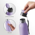 MILTON Caper 750 Stainless Steel Sipper Water Bottle 670 ml, Single Walled, ISI Certified I Leak Proof Lid, Rust Proof I For School, Office, Gym I Purple - Image 4