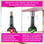 Wine Stoppers Vacuum for Wine Bottles - 2-Pack Stainless Steel Wine Saver with Date Markers, Reusable, Leak-Proof Wine Preserver, Perfect Gifts for Wine Lovers & Bar Accessories - Image 4