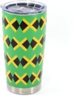 20oz Tumbler with Lid, Stainless Steel Vacuum Insulated Double Wall Travel Tumbler, Durable Insulated Coffee Mug,Jamaican Flag,Reggea,Rasta,Caribbean(Jamaican02 - Image 3