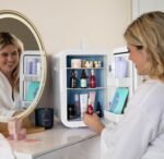 Cooluli 20L Mini Fridge For Bedroom - Car, Office Desk & College Dorm Room - Glass Front & Digital Temperature Control - Small 12v Refrigerator for Food, Drinks, Skincare, Beauty & Breast Milk (Pink) - Image 3