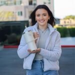 SIPX™ 40 oz Insulated Tumbler with Handle & Straw – Vacuum Insulated Stainless Steel, Leakproof, Cupholder Friendly – Perfect for Iced Coffee, Water & Travel – Grey - Image 3