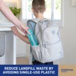 Sistema Swift Twist 'n' Sip Sports Water Bottles | 480 ml | Leakproof Kids Water Bottles | Made Using Recycled Plastic | BPA-Free | Teal Stone | 4 Count - Image 3