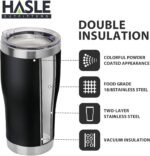 HASLE OUTFITTERS 20 oz Tumbler Bulk, Stainless Steel Tumblers with Lid, Vacuum Insulated Tumbler, Double Wall Tumbler Cup, coffee mugs, Black, 6 Pack - Image 3