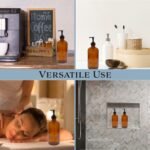 Cornucopia Brands 16oz Amber Glass Bottles w/ Pump Dispensers (2-Pack); Refillable Lotion Liquid Soap Pump Brown Bottles Labels, BPA-Free Plastic Tops - Image 5