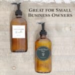 Cornucopia Brands 16oz Amber Glass Bottles w/ Pump Dispensers (2-Pack); Refillable Lotion Liquid Soap Pump Brown Bottles Labels, BPA-Free Plastic Tops - Image 6