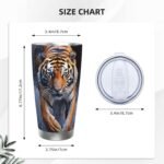 20oz Stainless Steel Tumblers Travel Mug with Lid & Metal Straw River Tiger Tumbler Double Wall Vacuum Insulated Tumbler Coffee Mug Cups fit Car Cupholder Cold & Hot Drinks - Image 3