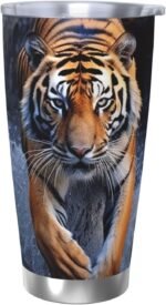 20oz Stainless Steel Tumblers Travel Mug with Lid & Metal Straw River Tiger Tumbler Double Wall Vacuum Insulated Tumbler Coffee Mug Cups fit Car Cupholder Cold & Hot Drinks - Image 5