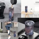 Cute Cat Stainless Steel Insulated Tumbler with Lid - 20oz Kitten Flower Floral Travel Mug, Reusable Metal Straw and Brush, Double-Wall Vacuum Bottle Cup for Hot and Cold Drinks,Gifts Women - Image 4