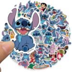 50pcs Stitch Stickers Pack Cartoon Cute Waterproof Vinyl Sticker for Water Bottle Luggage Bike Car Decals Gift for Kids Teens Adults Stickers, Toddlers (Blue) - Image 3
