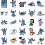 50pcs Stitch Stickers Pack Cartoon Cute Waterproof Vinyl Sticker for Water Bottle Luggage Bike Car Decals Gift for Kids Teens Adults Stickers, Toddlers (Blue) - Image 4