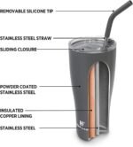 HYDRAFLOW Capri - 30oz Tumbler with Straw - Triple Wall Vacuum Insulated Tumbler - Insulated Smoothie Cup - Stainless Steel Tumbler - Reusable Tumbler with Lid - Image 3