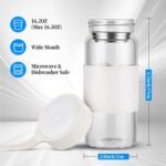 Small Glass Shaker Bottle, 2 Pack 16oz BPA Free Odorless Shaker Bottle with 304SS Mixing Ball and Removable Cleaning Brush for Fitness & Protein Shakes(White-2Pack) - Image 4