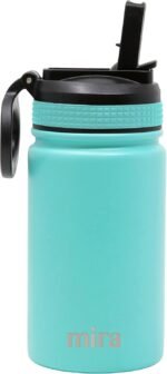 MIRA 12 oz Small Insulated Water Bottle for Cold Drinks | Leak-Proof Stainless Steel with Straw Lid for Travel, Hiking, Gym - Teal - Image 3