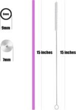 ALINK 15 inch Extra Long Reusable Silicone Straws, 4-Pack Flexible Straws for Stanley 40 oz Tumbler, 1 Gallon Water Bottles, 128 64 30 oz Jug Cup with Cleaning Brush - Image 3