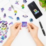 Space Planet Water Bottle Stickers for Kids, 70 Pcs Astronauts Vinyl Waterproof Decals for Laptop, Phone Case Scrapbooking Decor for Teens Girls Boys Adults - Image 4