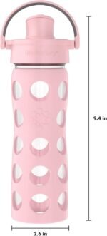 Lifefactory 16-Ounce Glass Water Bottle with Active Flip Cap and Protective Silicone Sleeve, Desert Rose - Image 4