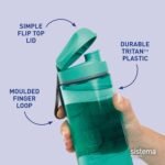 Sistema Swift Sports Water Bottles | 600 ml | Leakproof Kids Water Bottles | Impact-Resistant Tritan Plastic | BPA-Free | Ocean Blue & Misty Purple | 2 Count - Image 4