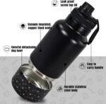 AGH Portable Dog Water Bottle with Detachable Bowl, 32oz Double Wall Vacuum Flask Stainless Steel for Walking and Hiking, Black - Image 4