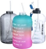 ALINK 15 inch Extra Long Reusable Clear Silicone Straws, 4-Pack Flexible Straws for Stanley 40 oz Tumbler, 1 Gallon Water Bottle, Wine Bottle, 128 64 oz Tumbler with Brush - Image 3