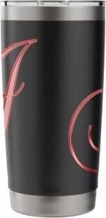 Letter J Pretty Personalized Red Monogram Initial Name Cute Stainless Steel Insulated Tumbler - Image 5