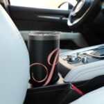 Letter J Pretty Personalized Red Monogram Initial Name Cute Stainless Steel Insulated Tumbler - Image 6