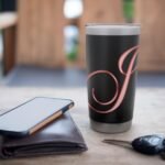 Letter J Pretty Personalized Red Monogram Initial Name Cute Stainless Steel Insulated Tumbler - Image 7
