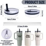 Replacement Lid for Stanley 40 oz and 64 oz Tumbler.Leakproof Flip Straw Lid Fit Stanley Cup Quencher H2.0 40 oz/64 oz and ProTour 40oz/64oz Tumbler.(Black,2-Pack) - Image 4