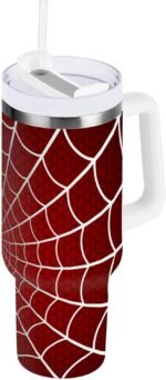 Boccsty Hockey Ball Ice Yellow Red Insulated Tumblers Reusable Stainless Steel Tumbler 40 oz Cup Coffee Travel Mug Water Bottle with Handle & Flip Straw for Home Office Car - Image 3