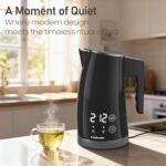 Electric Kettle with Temperature Control, 5 Preset Temps, 2H Keep Warm -1200W Quiet Water Boiler,Electric Tea Kettle with BPA-Free, Digital Cool-Touch, Rotating Base for Home,Office, Kids(Gray) - Image 3