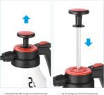 FOSHIO 0.53 Gallon Garden Pump Sprayer, 2L Portable Hand Pump Pressure Water Spray Bottles with Adjustable Nozzle Trigger Lock Sprayer for Home, Lawn and Car Detailing - Image 4