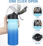 BJPKPK Water Bottle with Straw 18oz Insulated Water Bottles Reusable Stainless Steel Metal Thermal Flask with Leak Proof Lockable Lid and Carry Handle,Sky - Image 4