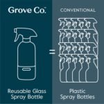Grove Co. Glass Spray Bottles for Cleaning Solutions, 2-Pack Bundle, Unique Silicone Sleeve Slide & Snap Custom Label, Refillable Spray Bottle, Made from Recycled Glass, 2 x 16 oz - Image 4