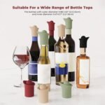 2 Pack 2 in 1 Silicone Wine Bottle Stoppers & Pourers, Upgraded Reusable Wine Preserver, Champagne Stoppers with Vacuum, Ideal Gift Accessory for Wine Lovers (Black&Red) - Image 4