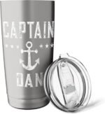 Vintage Captain Dan Personalized First Name Boating Stainless Steel Insulated Tumbler - Image 5