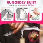 VINABON Wine Corkscrew Opener - Upgraded 2026 Multifunctional 3-in-1 Stainless Steel Wine Key Wine Bottle Opener with Beer Opener for Servers and Bartenders. Includes WineGuide Ebook - Image 4