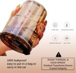 13 oz Tumbler Water Glass, Water Bottle with Straw and Dustproof Lid, Coffee Ice Cup Double Wall Insulated Glass Cup (Amber with Sleeve and Strap) - Image 4