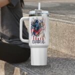 American Labrador Retriever Dog Dad 4th of July Patriotic US Flag Insulated Tumbler Customized Name Tumbler Personalized With Lid Engraved 40oz with Lid - Image 4