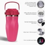 Shaker Bottle for Protein Mixes – Double Wall Stainless Steel, For Shakes, Water, Smoothies, Cocktails –Leak-Proof, 26oz, Copper-Insulated Blender Cup, BPA-Free No Mixing Tools Needed, (Pink) - Image 4