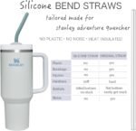 Pastel Color 14” Extra Long Silicone Replacement Straw for 40 oz Stanley Cup, Reusable Flexible Tall Giant Big Drinking Straw for Quencher Tumbler,1Gallon/64 oz Water Bottle,Hydro Jug-6 pack - Image 4