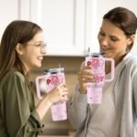 Pink Christian Inspirational Tumbler, Pray Over It Bible Verse Gifts, Christian Gifts for Women, Daily Prayer Pink Tumbler With Handle Jesus Cup 40oz - Image 4