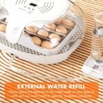 Upgraded Auto Digital Incubator, 16 Eggs Natural Incubation Simulator, Auto Egg Rolling and Water Fulfilling, 24H Temperature Control, with LED Egg Candler, Easy Newcomer Poultry Incubation - Image 6