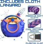 Cocosmile Astronaut Round Kids Water Bottle with Removable Sleeve - Easy Open Button, Carrying Lanyard - Tritan Plastic Water Bottle Ideal for School Boys Girls, BPA Free Kids Cup (With Straw) - Image 3